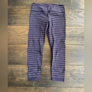 Glyder Crop Legging in size Medium Purple with a very pale pink stripe